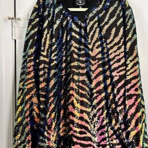 Any Old Iron Iridescent Sequin Zebra Sweatshirt